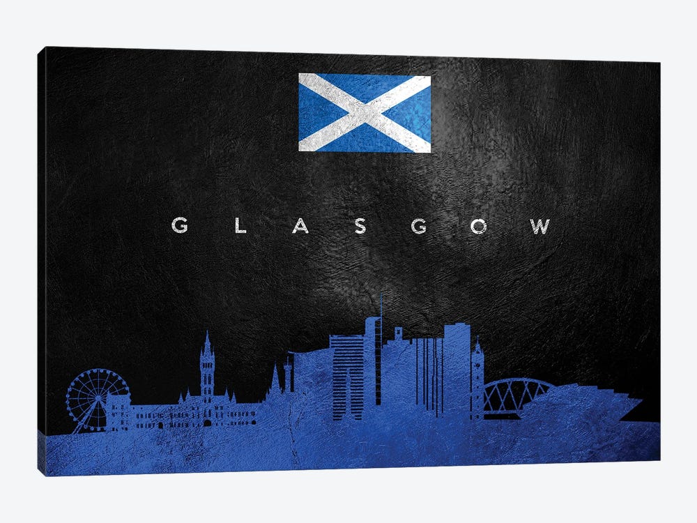 Glasgow Scotland Skyline by Adrian Baldovino 1-piece Canvas Wall Art