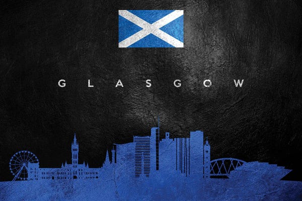 International Flags: Glasgow Scotland Skyline by Adrian Baldovino