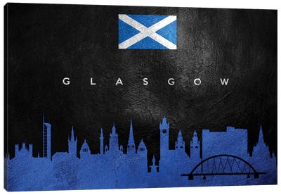 Glasgow Scotland Skyline II Canvas Art Print - Glasgow Art