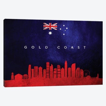 Gold Coast Australia Skyline Canvas Print #ABV216} by Adrian Baldovino Canvas Print