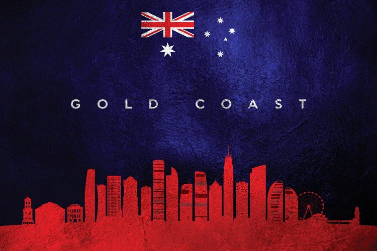 Gold Coast Australia Skyline by Adrian Baldovino wall art