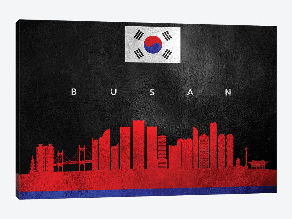 Busan South Korea Skyline by Adrian Baldovino 1-piece Canvas Wall Art