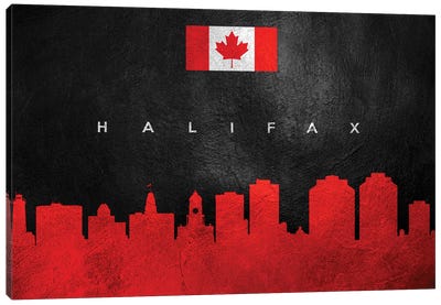 Halifax Canada Skyline Canvas Art Print - International Flag Art