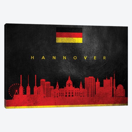 Hanover Germany Skyline Canvas Print #ABV222} by Adrian Baldovino Canvas Art Print