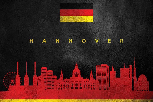 International Flags: Hanover Germany Skyline by Adrian Baldovino