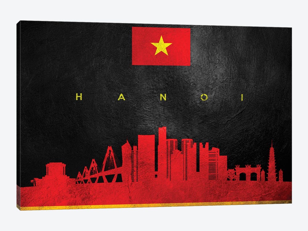 Hanoi Vietnam Skyline by Adrian Baldovino 1-piece Canvas Art