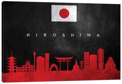 Hiroshima Japan Skyline Canvas Art Print - International Flag Art