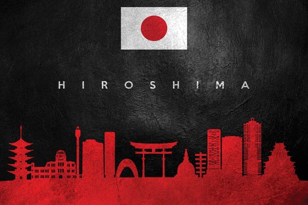International Flags: Hiroshima Japan Skyline by Adrian Baldovino