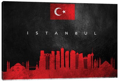 Istanbul Turkey Skyline Canvas Art Print - International Flag Art