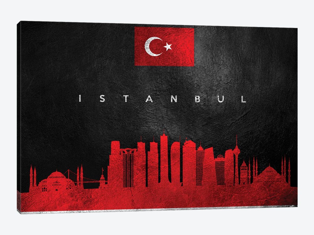 Istanbul Turkey Skyline by Adrian Baldovino 1-piece Canvas Artwork