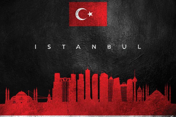 International Flags: Istanbul Turkey Skyline by Adrian Baldovino