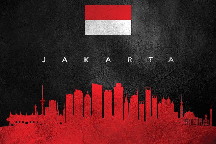 Jakarta Indonesia Skyline II by Adrian Baldovino wall art