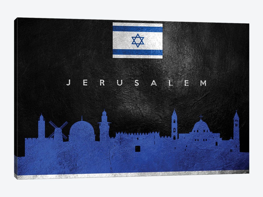 Jerusalem Israel Skyline by Adrian Baldovino 1-piece Canvas Artwork