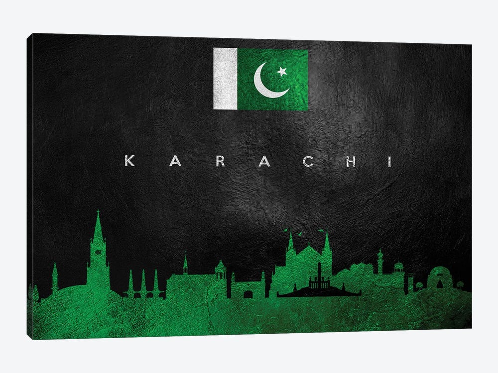 Karachi Pakistan Skyline by Adrian Baldovino 1-piece Canvas Wall Art