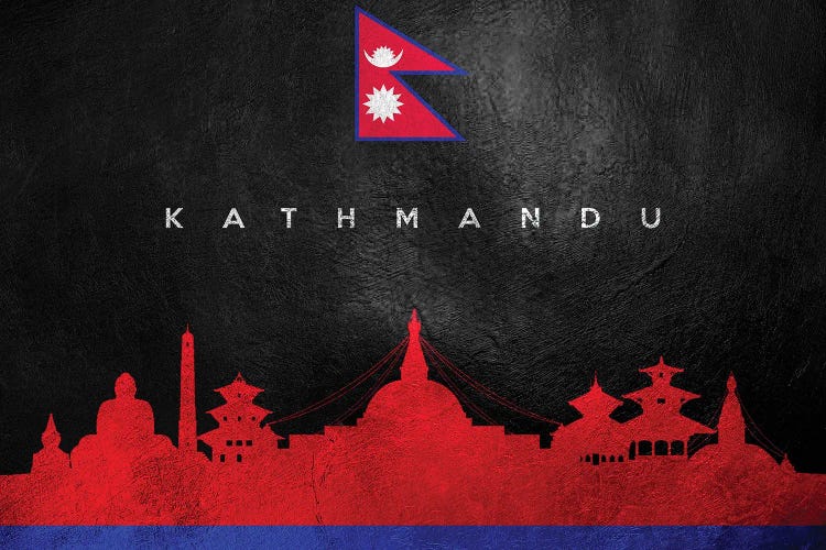 Kathmandu Nepal Skyline by Adrian Baldovino wall art