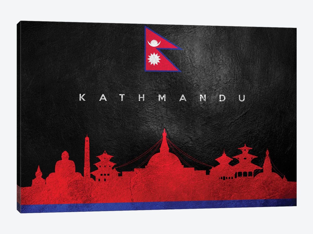 Kathmandu Nepal Skyline by Adrian Baldovino 1-piece Canvas Print