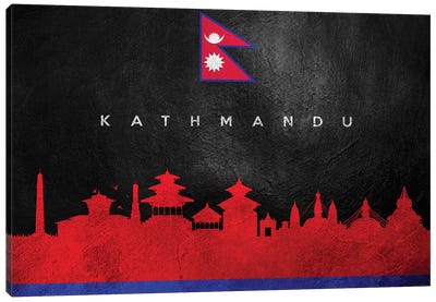 Kathmandu Nepal Skyline II Canvas Art Print - Nepal