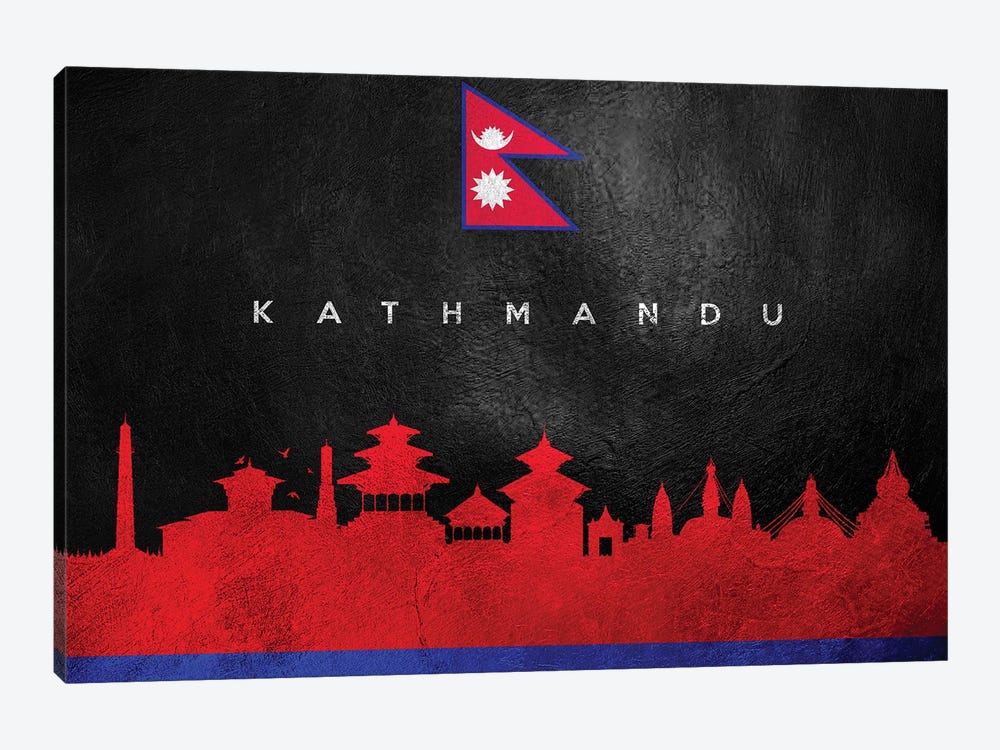 Kathmandu Nepal Skyline II by Adrian Baldovino 1-piece Canvas Wall Art