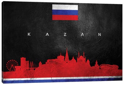 Kazan Russia Skyline Canvas Art Print - International Flag Art
