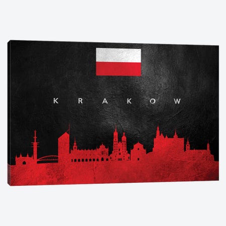 Krakow Poland Skyline Canvas Print #ABV238} by Adrian Baldovino Canvas Artwork