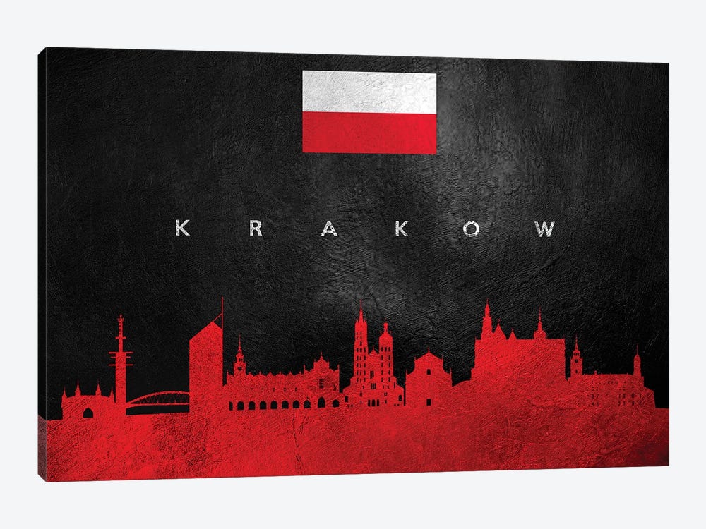 Krakow Poland Skyline by Adrian Baldovino 1-piece Canvas Artwork