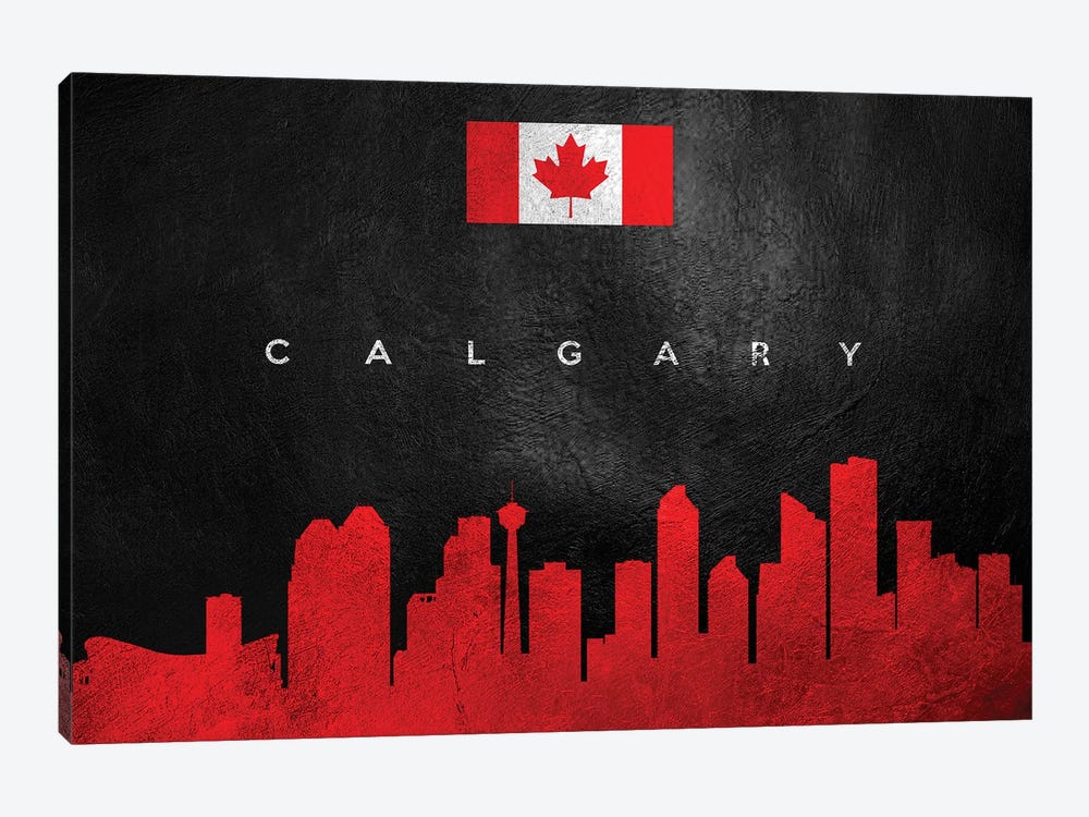 Calgary Canada Skyline by Adrian Baldovino 1-piece Canvas Artwork