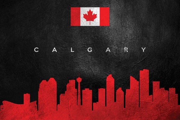 International Flags: Calgary Canada Skyline by Adrian Baldovino