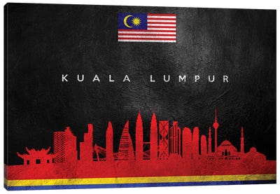 Kuala Lumpur Malaysia Skyline II Canvas Art Print - International Flag Art