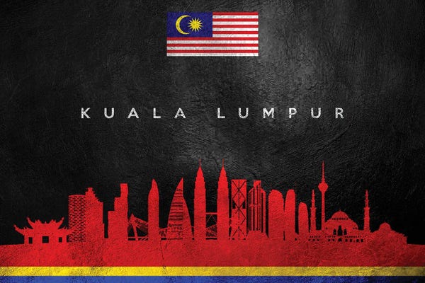 International Flags: Kuala Lumpur Malaysia Skyline II by Adrian Baldovino