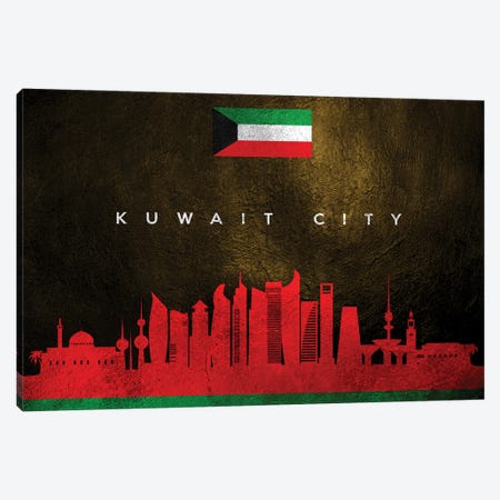 Kuwait City Skyline Canvas Print #ABV241} by Adrian Baldovino Canvas Art Print