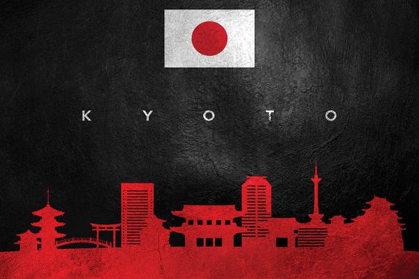 International Flags: Kyoto Japan Skyline by Adrian Baldovino