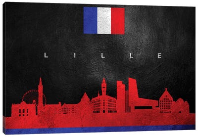 Lille France Skyline Canvas Art Print - International Flag Art