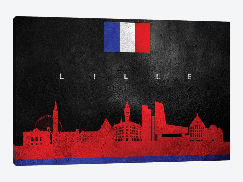 Lille France Skyline by Adrian Baldovino 1-piece Canvas Art Print