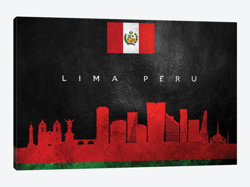 Lima Peru Skyline by Adrian Baldovino 1-piece Canvas Artwork