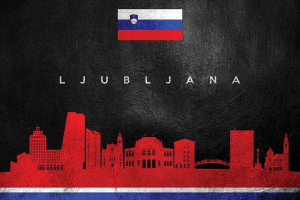 International Flags: Ljubljana Slovenia Skyline by Adrian Baldovino
