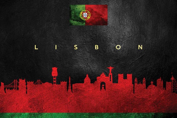 International Flags: Lisbon Portugal Skyline II by Adrian Baldovino