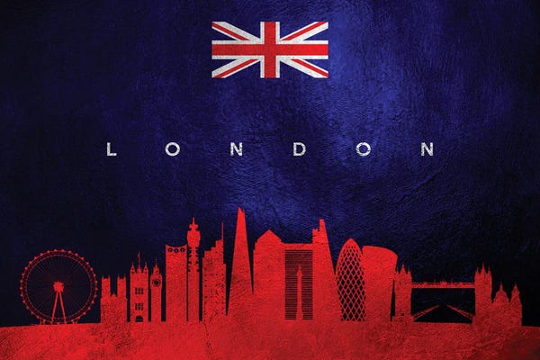 International Flags: London United Kingdom Skyline by Adrian Baldovino