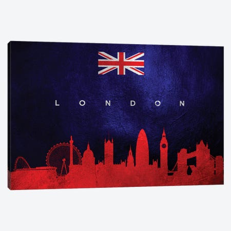London United Kingdom Skyline II Canvas Print #ABV252} by Adrian Baldovino Canvas Artwork