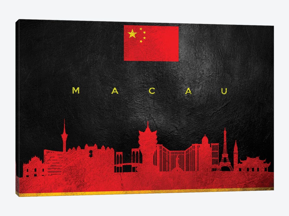 Macau China Skyline by Adrian Baldovino 1-piece Canvas Print