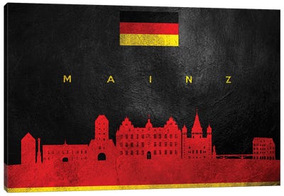 Mainz Germany Skyline Canvas Art Print - International Flag Art