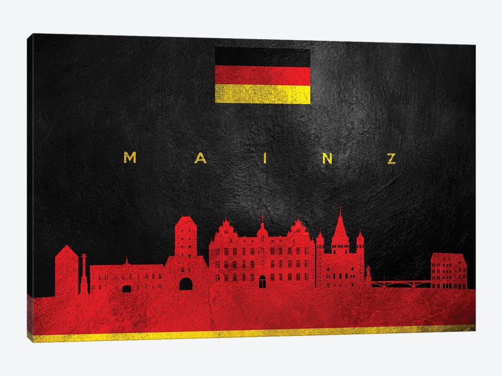 Mainz Germany Skyline by Adrian Baldovino 1-piece Canvas Artwork
