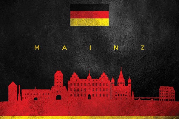 International Flags: Mainz Germany Skyline by Adrian Baldovino