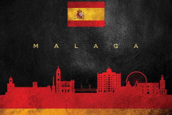 Malaga: Malaga Spain Skyline by Adrian Baldovino