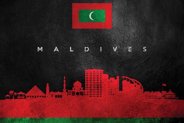 International Flags: Maldives Skyline by Adrian Baldovino