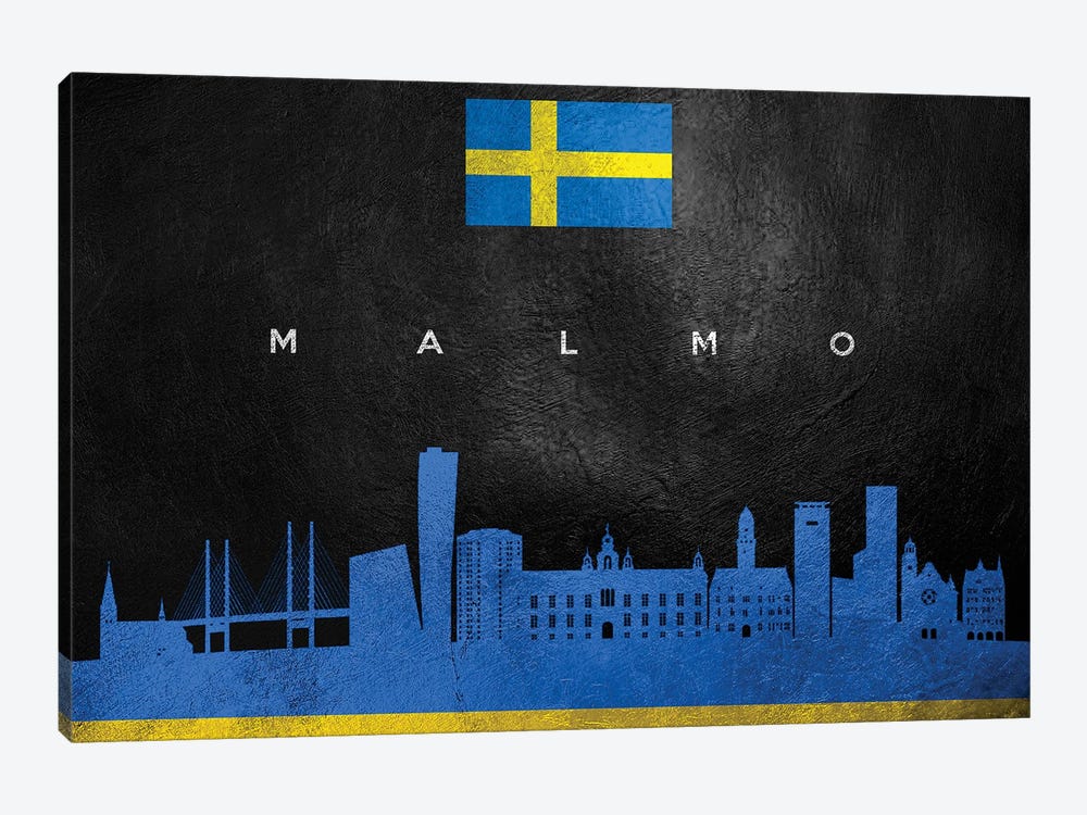 Malmo Sweden Skyline by Adrian Baldovino 1-piece Canvas Print