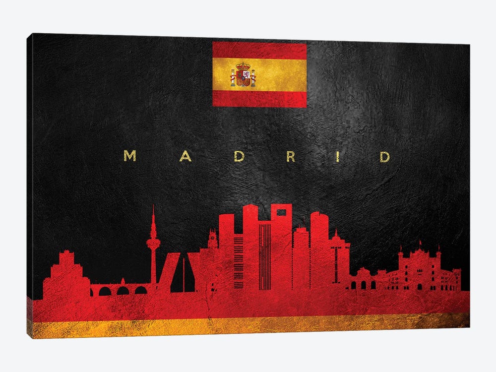 Madrid Spain Skyline by Adrian Baldovino 1-piece Canvas Art