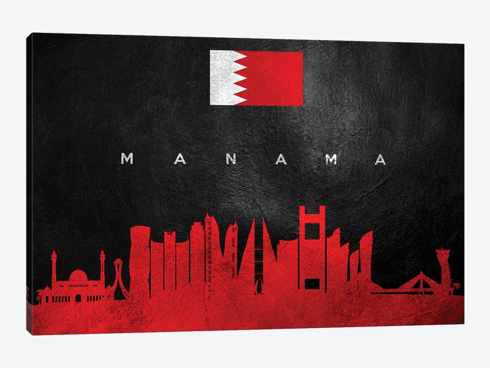 Manama Bahrain Skyline by Adrian Baldovino 1-piece Canvas Art Print