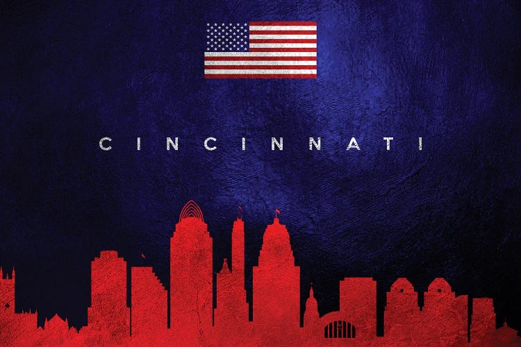 Cincinnati Ohio Skyline by Adrian Baldovino wall art