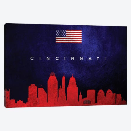 Cincinnati Ohio Skyline Canvas Print #ABV25} by Adrian Baldovino Art Print