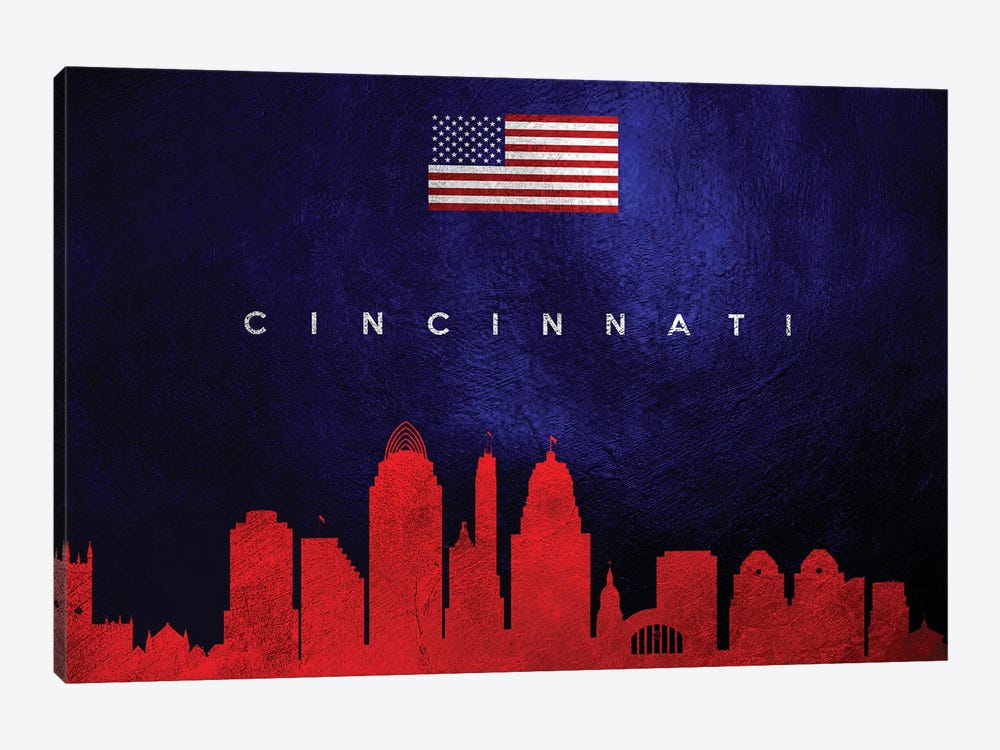 Cincinnati Ohio Skyline by Adrian Baldovino 1-piece Canvas Wall Art